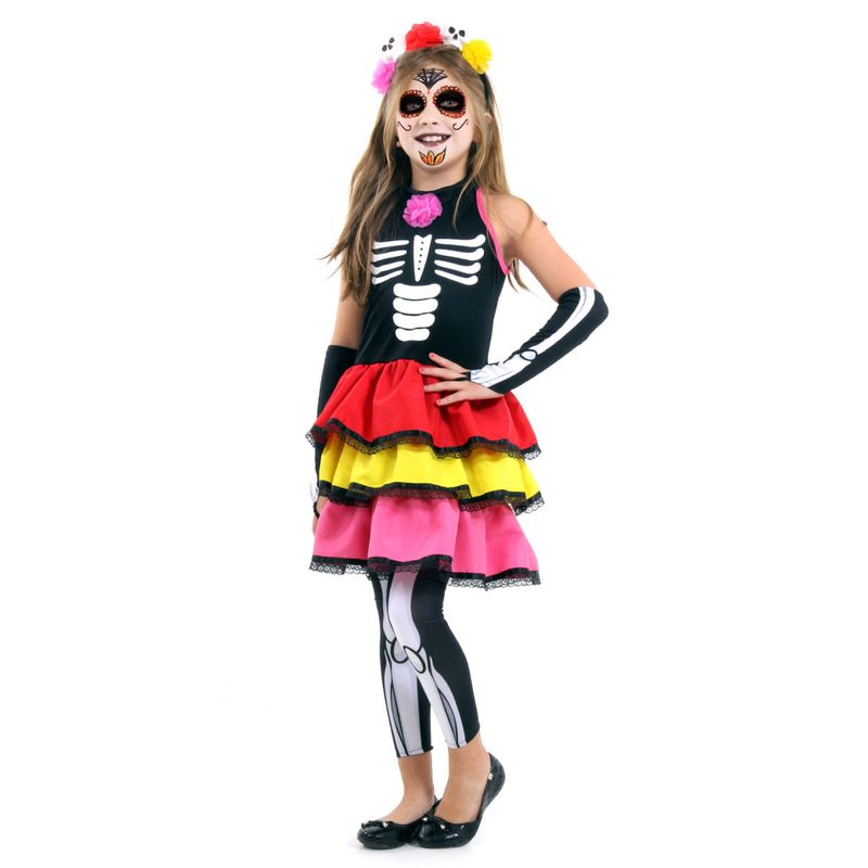 Fantasia Caveira Mexicana Infantil Colour - Halloween P