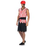Fantasia Pirata Curto Masculino Adulto - Carnaval GG