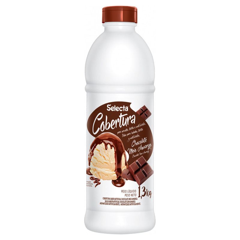 Cobertura Chocolate Meio Amargo Selecta 1,3kg - Duas Rodas