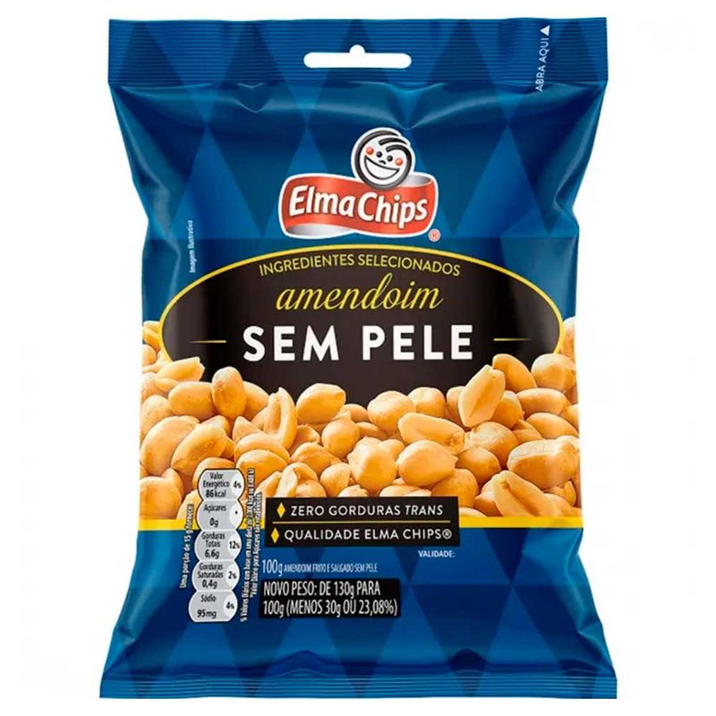 Amendoim Sem Pele 100g - Elma Chips