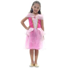 Fantasia Princesa Rosa Curta Vestido Infantil