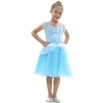 Fantasia Princesa Azul Cristal Curta Vestido Infantil M