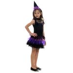 Fantasia Bruxa Aranha Vestido Infantil com Chapéu - Halloween G