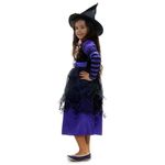 Fantasia Bruxa Roxa Longa Infantil com Chapéu - Halloween P