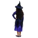 Fantasia Bruxa Roxa Longa Infantil com Chapéu - Halloween P