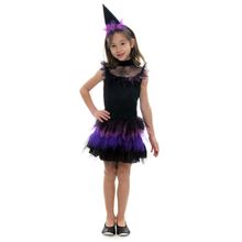 Fantasia Bruxa Aranha Vestido Infantil com Chapéu - Halloween
 P