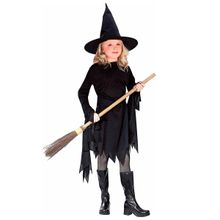 Fantasia Bruxinha Preta Infantil Vestido com Chapéu - Halloween
 G