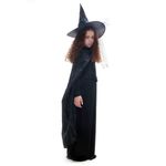Fantasia Bruxa Clássica Infantil com Capa e Chapéu - Halloween G