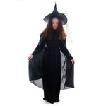 Fantasia Bruxa Clássica Infantil com Capa e Chapéu - Halloween G