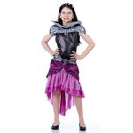 Fantasia Vampira Celena Luxo Infantil com Tiara - Halloween  GG