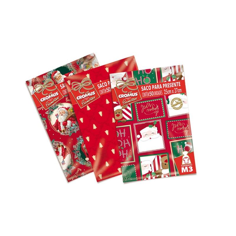 Saco Metalizado e Perolado 60X90 Natal Sortido - 25 Un