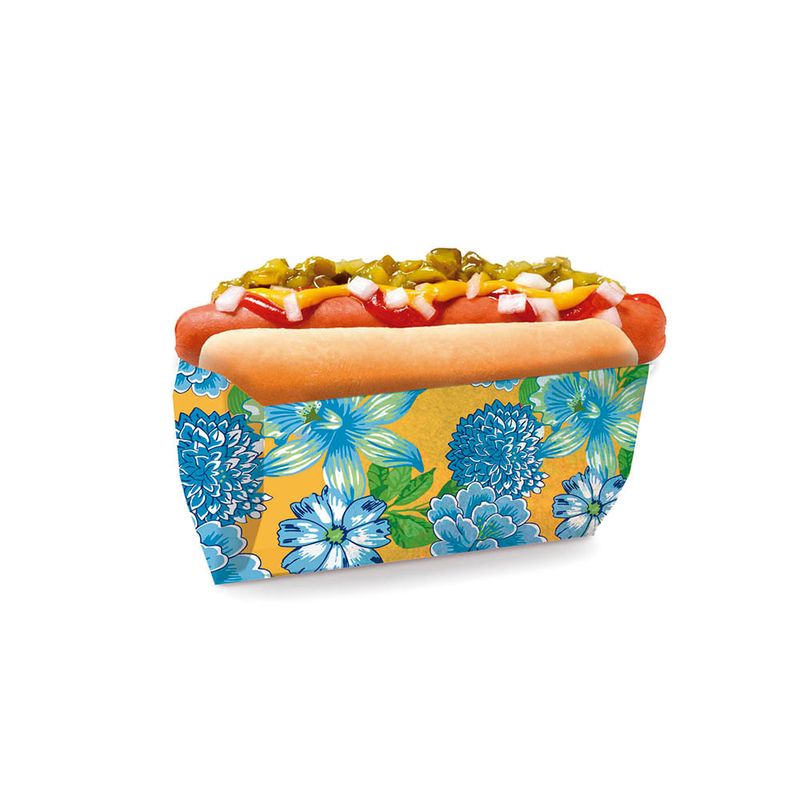 Saquinho para Hot Dog Chita Amarelo 9x17,5x5 - 50 Un