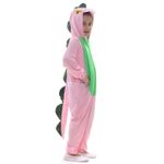 Fantasia Dinossauro Rosa Kigurumi Infantil com Capuz G