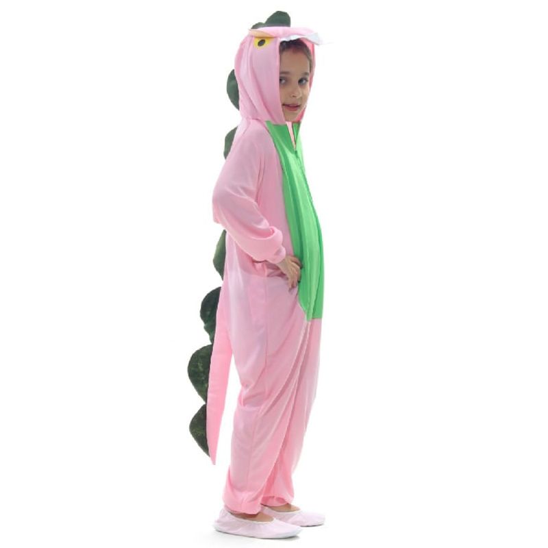 Fantasia Dinossauro Rosa Kigurumi Infantil com Capuz G