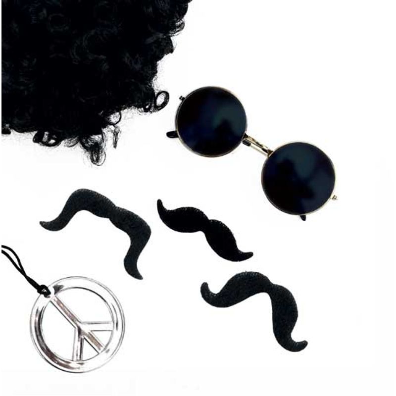 Kit Black Power Hippie Adulto - 6 Un