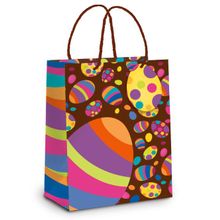 Sacola Papel Páscoa Fun Marrom Mini 10,5X9,5X4 - 10 Un