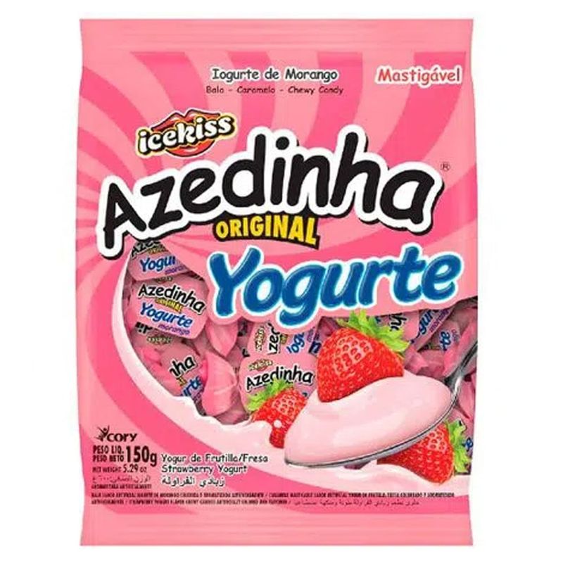 Bala Azedinha Yogurte de Morango Mastigável - Ice Kiss