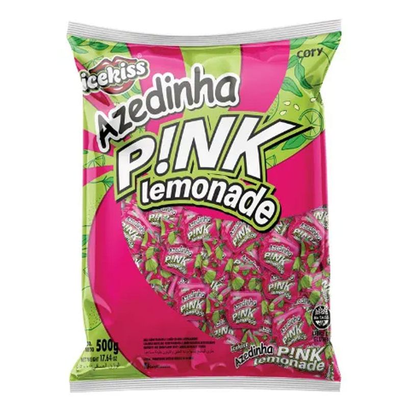 Bala Azedinha Pink Lemonade Mastigável - Ice Kiss