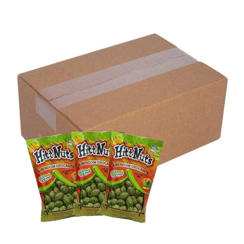 Amendoim Crocante Sabor Cebola e Salsa 90g c/24 - Hitt Nuts