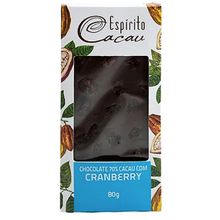 Tablete de Chocolate 70% Cacau Cranberry 80g - Espírito Cacau