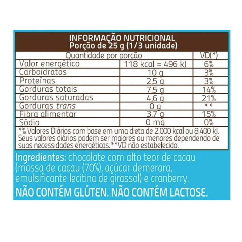 Tablete de Chocolate 70% Cacau Cranberry 80g - Espírito Cacau