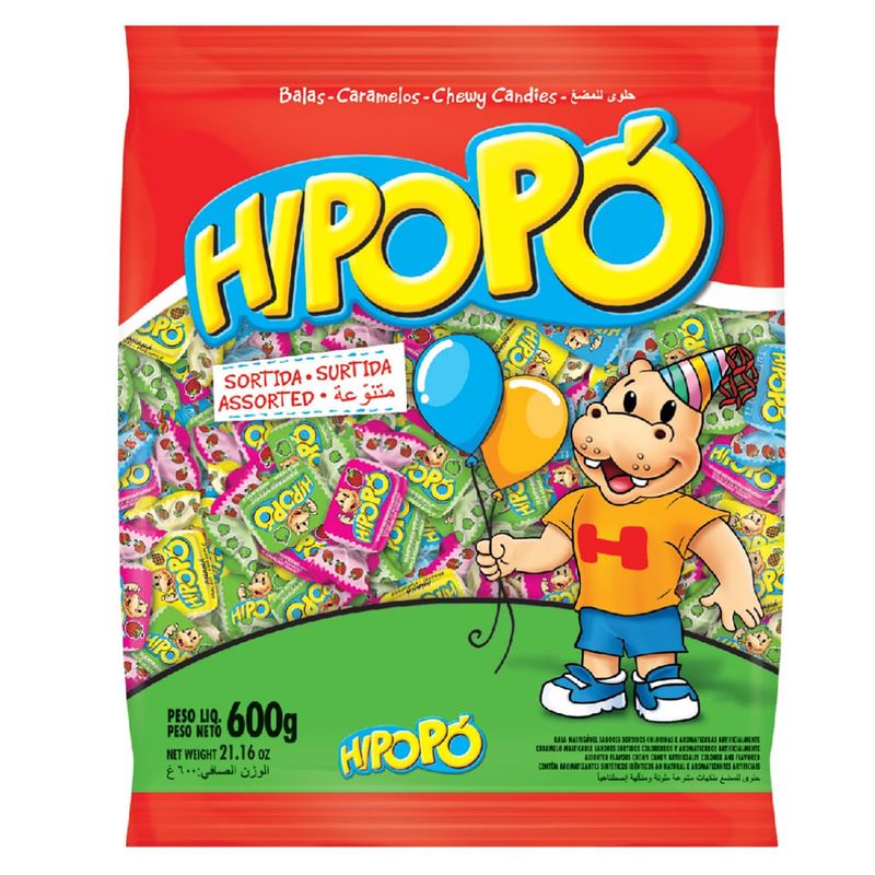 Bala Mastigável Hipopó Sortida 500g - Cory