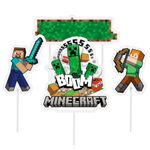 Adesivo Quadrado Minecraft - 3 Cartelas - 10 cm x 23 cm - 30