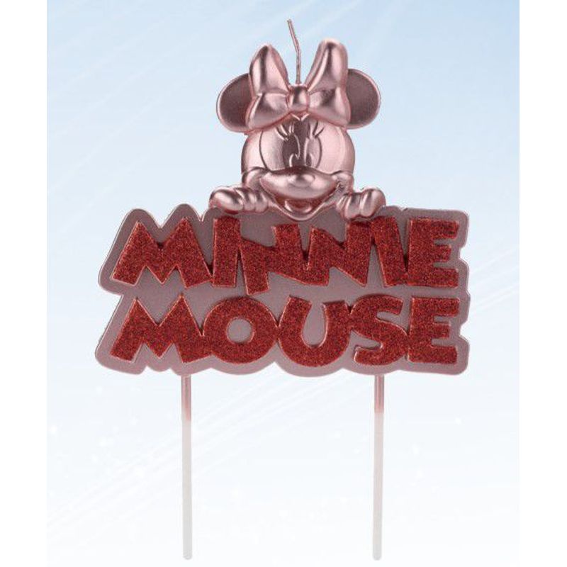 Vela Minnie Metalizada Rose Gold Disney Silver Festas Rizzo