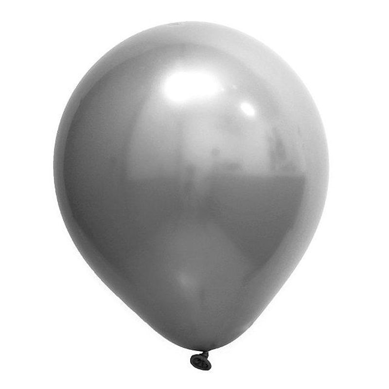 Balão de Festa Redondo Profissional Látex Cromado - Prata - Art-Latex - 16"40cm - 12 Unidades