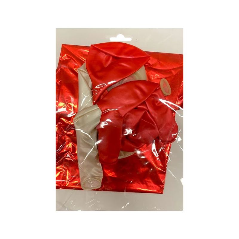 Kit Buque Balões Vermelho Coração - Buque com 9 Balões - Partiufesta