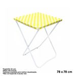Toalha Plástica Cobre Manchas Perolizada - 78 x 78 cm - Xadrez Amarelo - 10 unidades - CampFestas