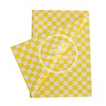 Toalha Plástica Cobre Manchas Perolizada - 78 x 78 cm - Xadrez Amarelo - 10 unidades - CampFestas