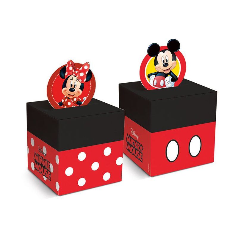 Caixa Pop-Up para Lembrancinhas Mickey e Minnie Composê - 10 unidades