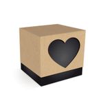 Caixa Cubo Coração Preta Felizes para Sempre 7,5x7,5x7,5cm  - 08 unidades - Cromus