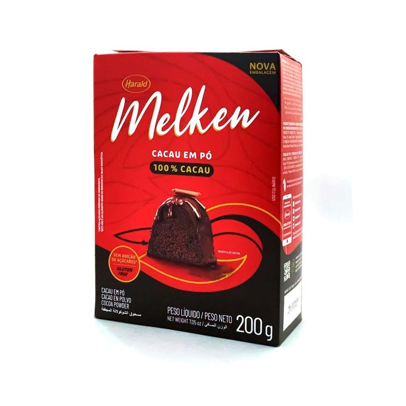 Chocolate em Pó Melken - 100% - 200g - 1 unidade - Harald