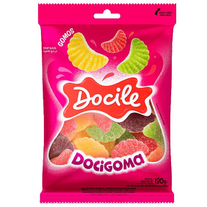 Bala de Goma Gomos de Frutas 190g - Docile
