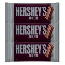 Kit 3 Tabletes Ao Leite 82g - Hersheys