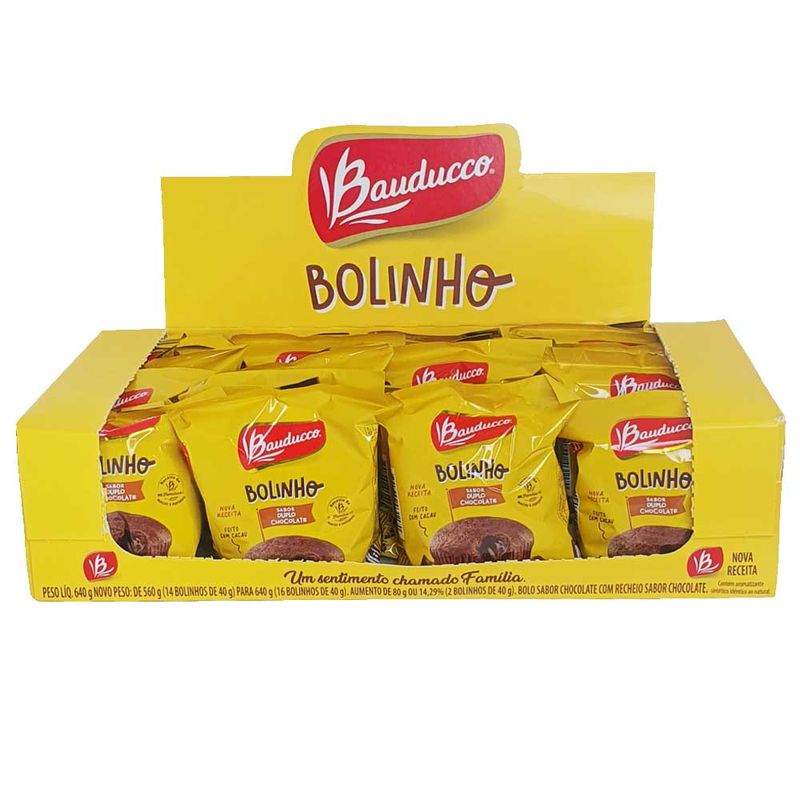 Bolinho Chocolate Recheio Chocolate c/16 - Bauducco