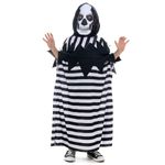 Fantasia Palhaço Preto e Branco Túnica Infantil com Máscara - Halloween P