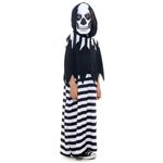 Fantasia Palhaço Preto e Branco Túnica Infantil com Máscara - Halloween P