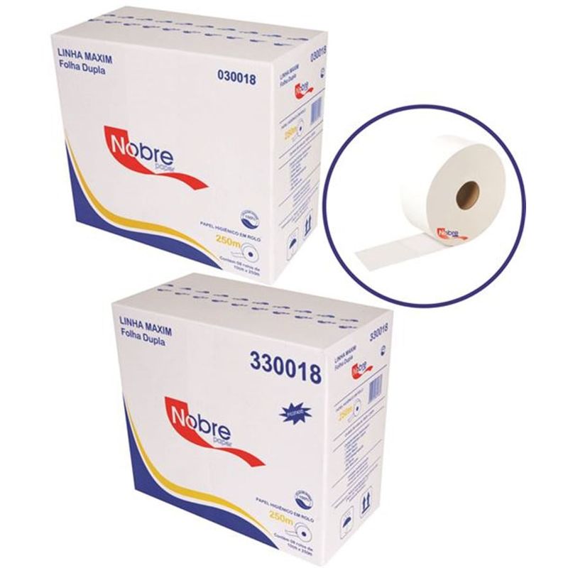 PAPEL HIG ROLAO 100% CELUL. F.DP NOBRE 8X250M