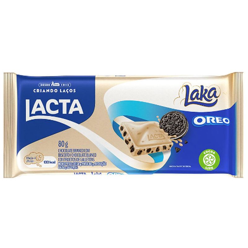Tablete de Chocolate Laka Oreo 80g - Lacta
