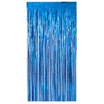 Cortina Decorativa Metalizada Azul 100x200cm Un - Silver Plastic