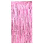 Cortina Decorativa Metalizada Rosa 100x200cm Un - Silver Plastic