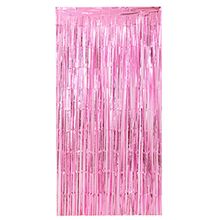 Cortina Decorativa Metalizada Rosa 100x200cm Un - Silver Plastic