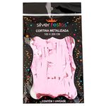 Cortina Decorativa Metalizada Rosa 100x200cm Un - Silver Plastic