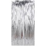 Cortina Decorativa Metalizada Prata 100x200cm Un - Silver Plastic