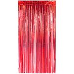 Cortina Decorativa Metalizada Vermelha 100x200cm Un - Silver Plastic