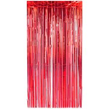 Cortina Decorativa Metalizada Vermelha 100x200cm Un - Silver Plastic