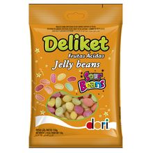 Bala de Goma Confeitada Deliket Jelly Beans Frutas Sortidas Ácidas 150g - Dori